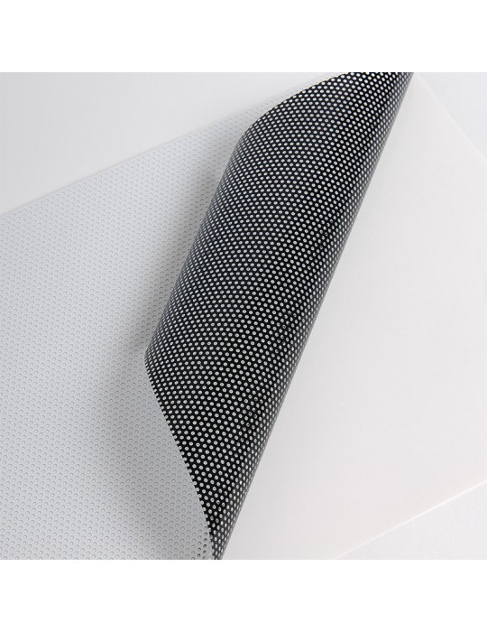 MICRO6 - Microperforé Blanc Brillant/Noir adh permanent incolore